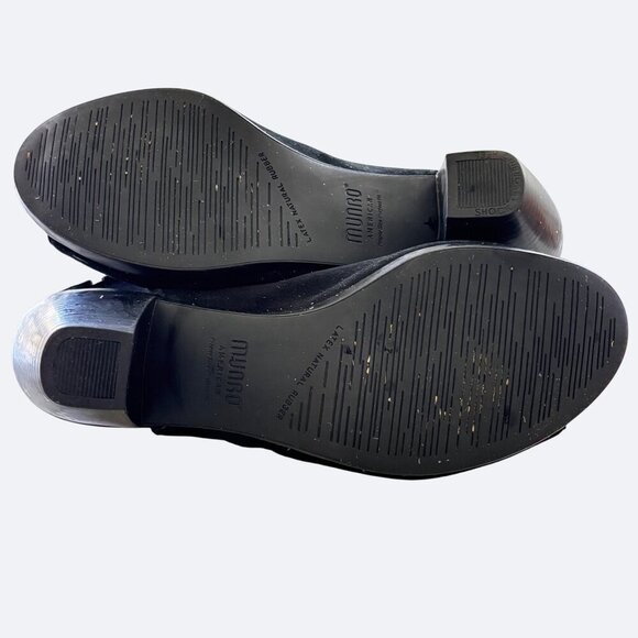 Munro NAKITA Leather Suede Boot Bootie Size 7.5M Black Heel Open Retail $220 EUC - Picture 9 of 10